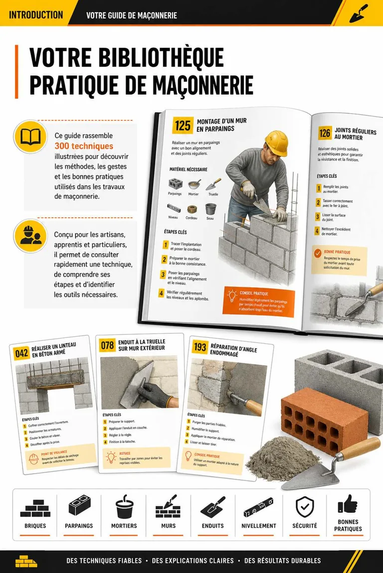 Page illustrée du guide de maçonnerie 2