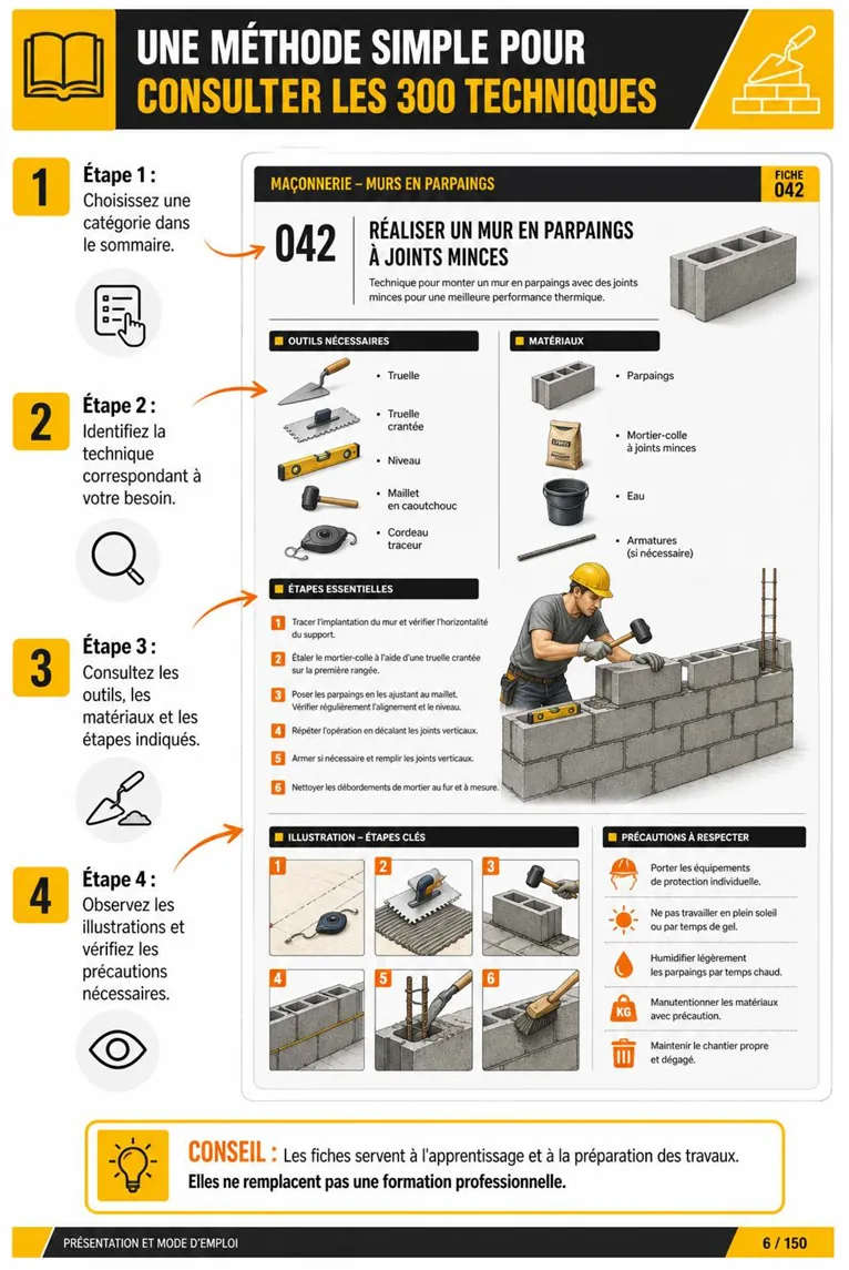 Page illustrée du guide de maçonnerie 3